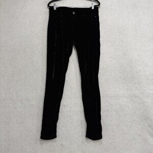 BLANKNYC Jeans Womens 28 Black Velvet Mid Rise Skinny Stretch Denim Pants